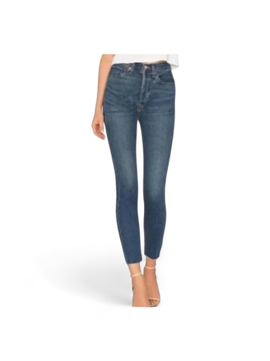 Re/Done High Rise Ankle Crop Denim Jeans